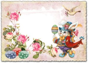 Easter frame postcard for Photoshop