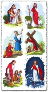 Easter with Jesus vector templates