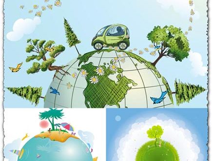 Eco globe vectors