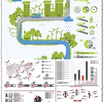Eco living infographics elements