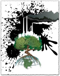 Eco over industry vector