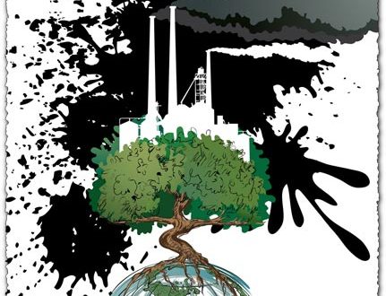 Eco over industry vector