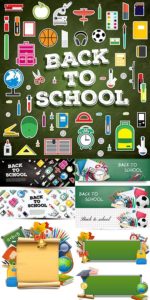 Education and school supplies vectors