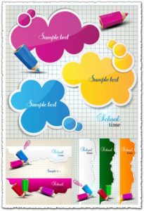 Educational banners vector objects