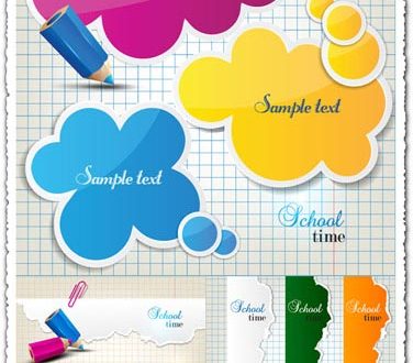Educational banners vector objects