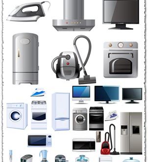Electric household appliances vectors