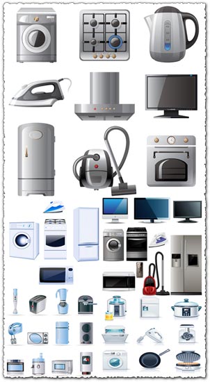Electric household appliances vectors Electric household appliances vectors