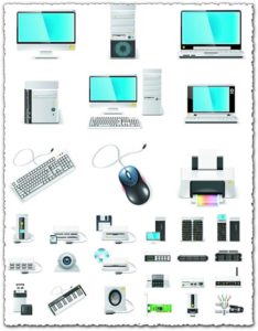 Electronics icons vector graphics