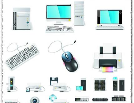 Electronics icons vector graphics