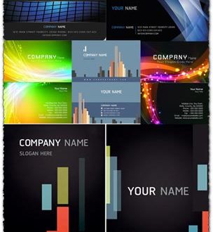 Elegant business cards vectors