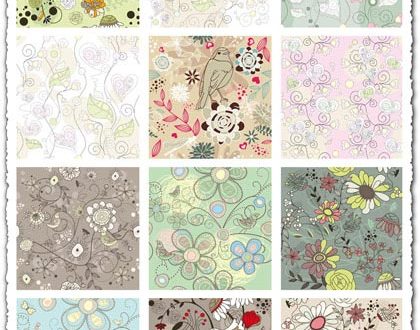 Elegant floral patterns vector