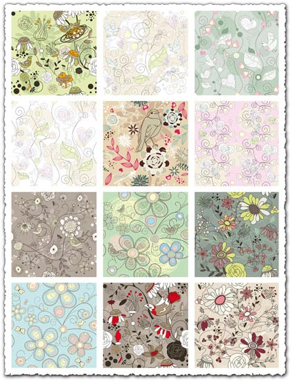 Elegant floral patterns vector