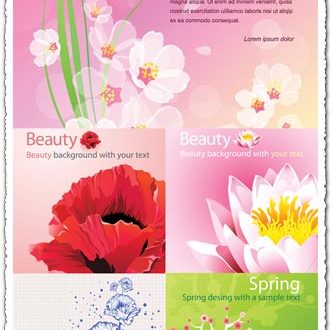 Elegant floral shapes vector backgrounds