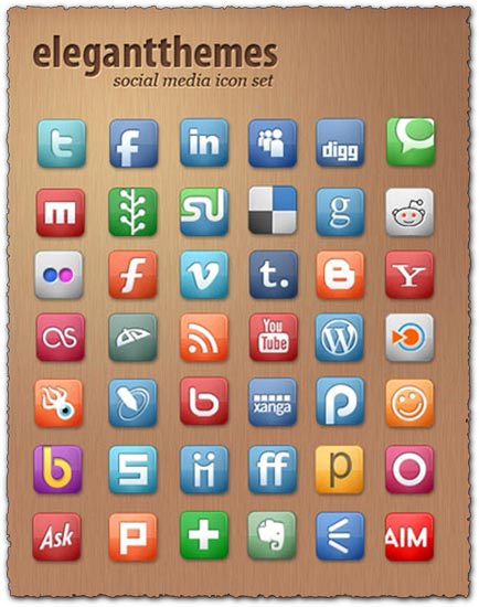 Elegant Themes social media icon set