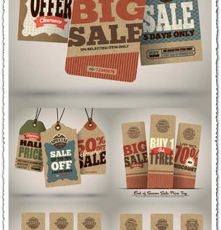 End of season sales price tags vector