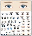 Eyes shapes vector cartoons