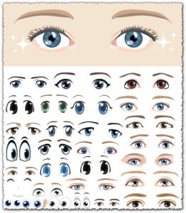 Eyes shapes vector cartoons