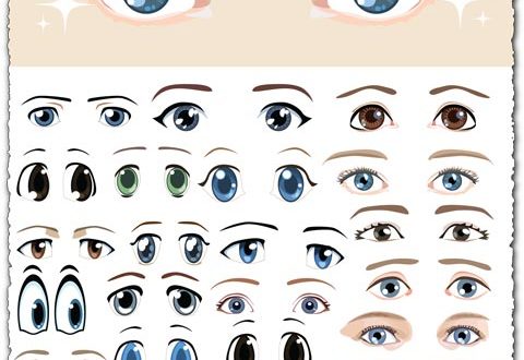 Eyes shapes vector cartoons