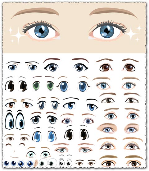 Eyes shapes vector cartoons