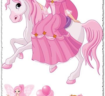 Fairy princess in pink cartoon vector