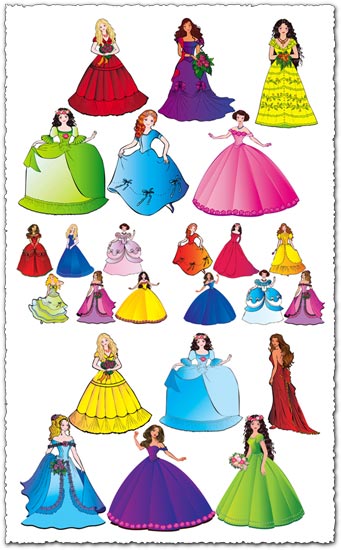 Fairy princesses cartoon vectors