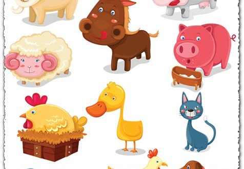 Farm animals vector cartoons