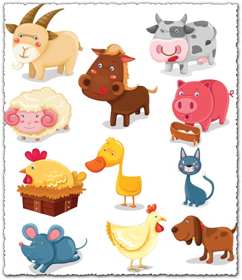 Farm animals vector cartoons