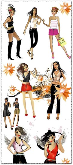 Fashion girls vector design