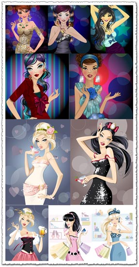 Fashion seductive girls vectors