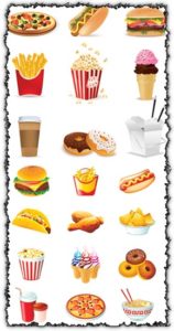 Fast food vector icons