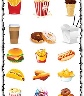 Fast food vector icons