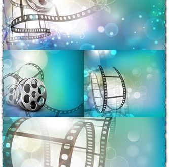 Film strip with fantasy background vector
