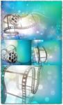 Film strip with fantasy background vector