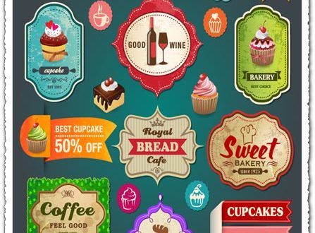 Fine food and dining label vector