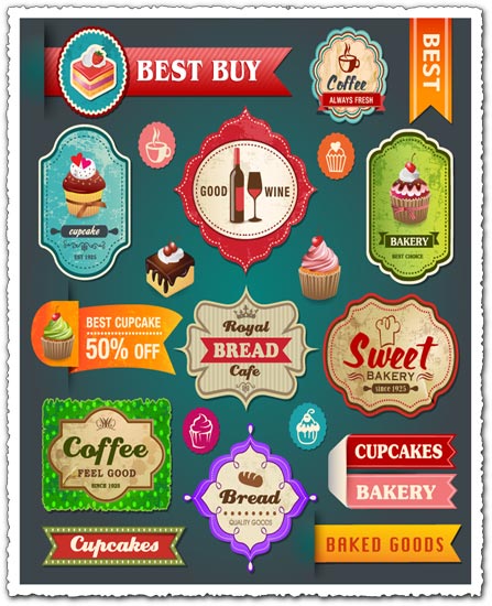 Fine food and dining label vector