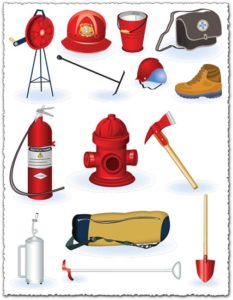 Fire safety tools vector