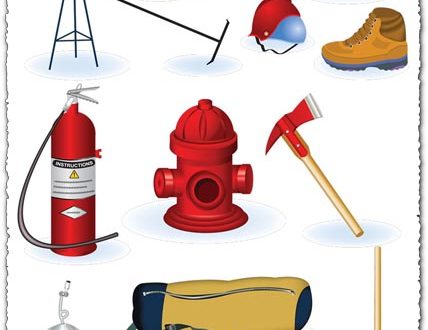 Fire safety tools vector