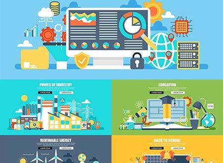Flat design business vector banners