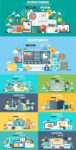 Flat design business vector banners