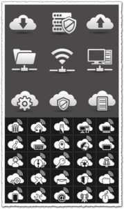 Flat network icons vectors