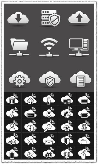 Flat network icons vectors