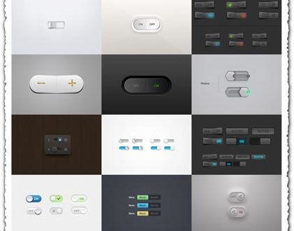 Flat switch buttons for Photoshop