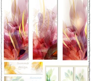 Floral banners with leaf shapes vector