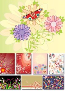 Spring floral vector cards