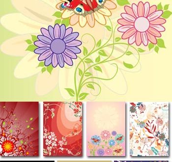 Spring floral vector cards