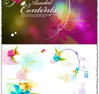 Music and flowers in vector format