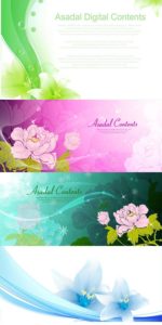 Flower banners design collection