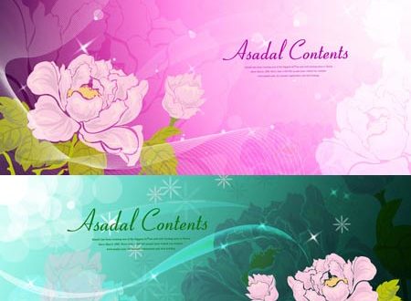 Flower banners design collection