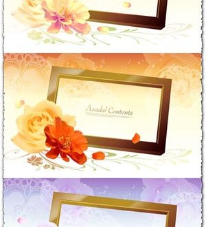 Vector flower frames