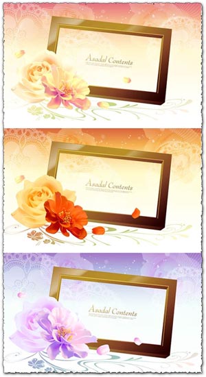 Vector flower frames